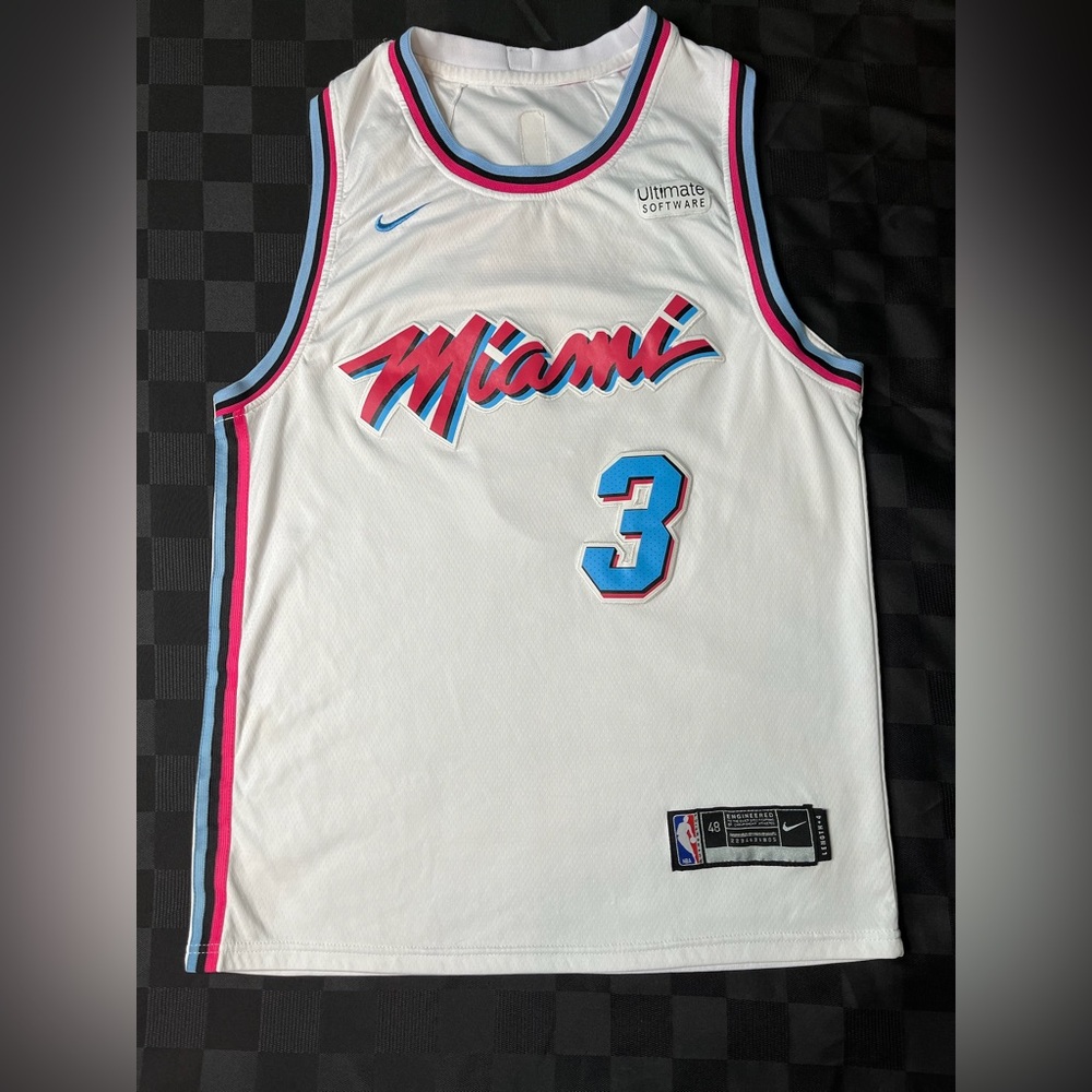 Dwyane Wade Miami Heat City Edition Vice White Swingman Jersey Nike 48